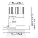 BCM - Urano 70 Round Outdoor Downlight - 70mm, Warm White, 10-30V (BCM3434-70F6S-4)