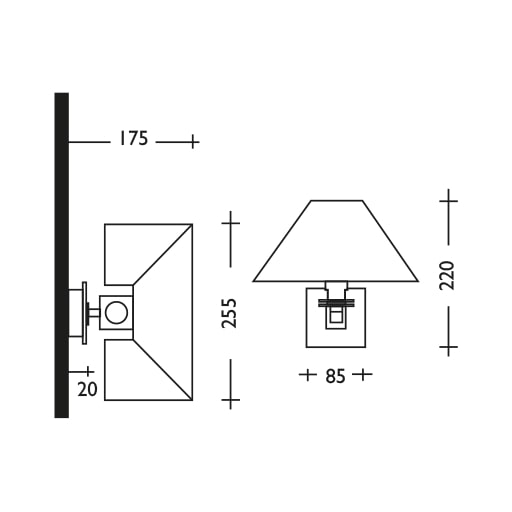 BCM - MEZZANELLA Wall Lamp - IP20, 110-230V, 40W, with Switch (BCM2147-INT-3)