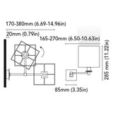 BCM - Quadra Wall Lamp - with Switch, Chrome (BCM2162-INT-3)