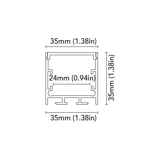 BCM - Aluminum Profile - 2M, Frameless Aluminium, IP40 (BCM9000LP180-2M)