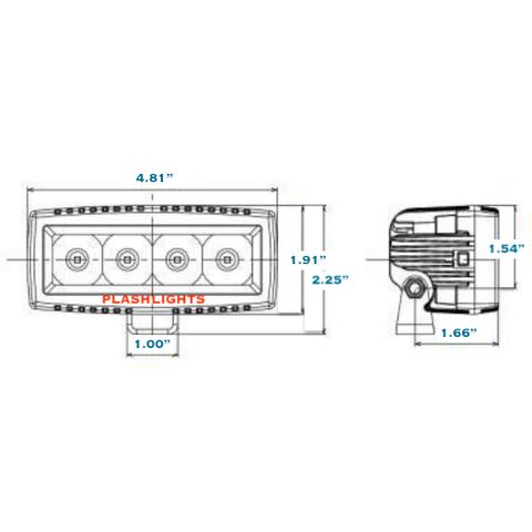 Plash - Low Profile LED Spotlight - 8° Spot, 40W, 9-36V, 3.2A, IP69K (40-LP-SP)