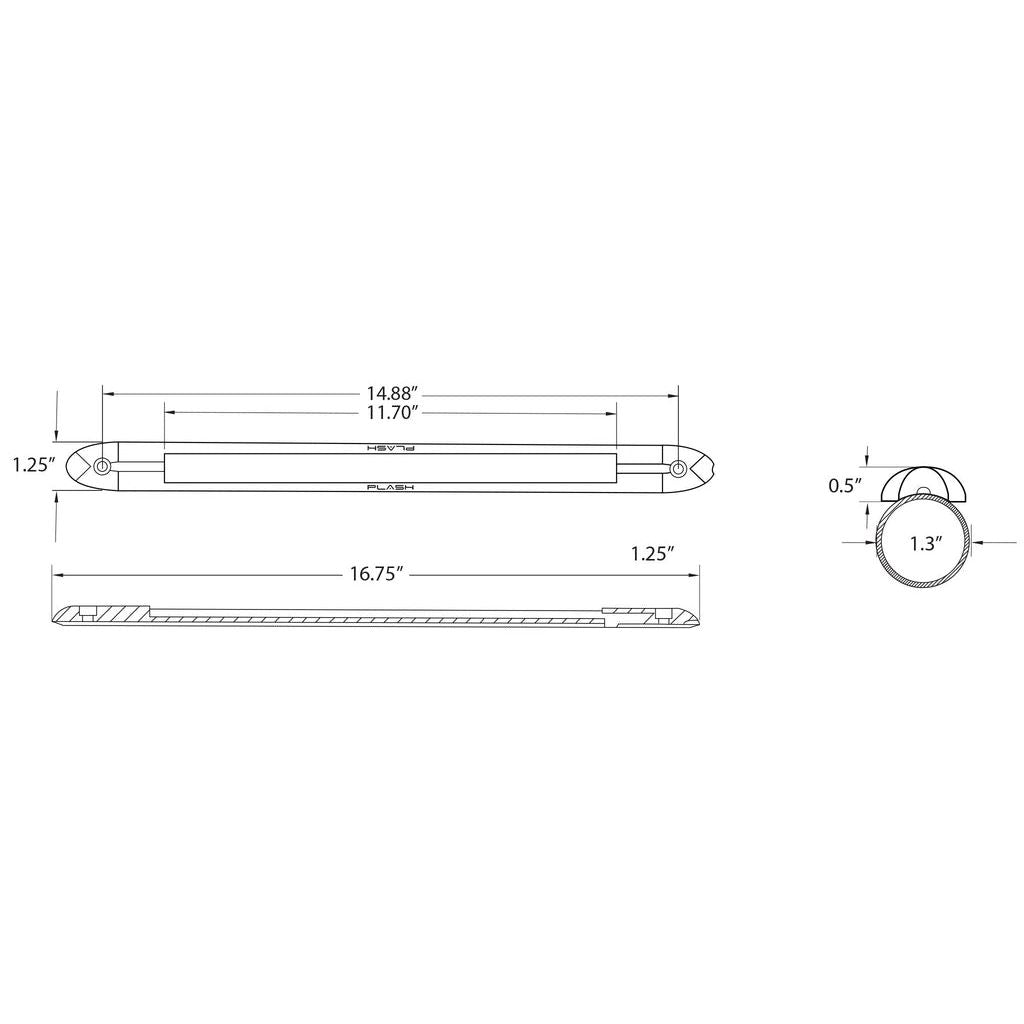Plash - LED Bar Light - IP67, 12V, Low Profile, RGBW, 20W, 1.6A