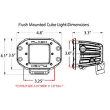 Plash - LED Cube Spotlight - White, 40W, 9-36V, IP68, Flush Mounted (40-FL-FM-WHT)