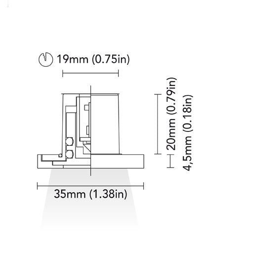 BCM - DANA 35 Courtesy Light - 5W, 8-32V, IP66, 2700K, Stainless Steel (BCM3453-35-4-27)