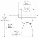 Lumitec GAI2 LED Positionable Light, Heavy-Duty Base, Warm White, Dimmable, IP67