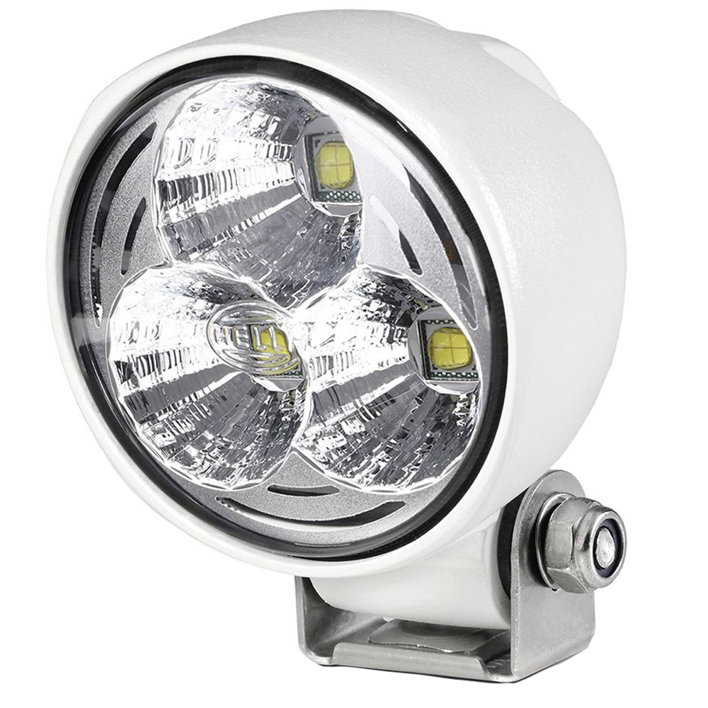 Hella Marine Module 70 Gen 4 LED Floodlight, Long-Range, White Housing, 12/24V Multivolt, IP67, SS316 Bracket, 6500K