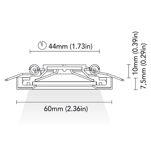 BCM - Alabama 60 Downlight - 1.5W, 10-30V, IP66, 3000K Warm White
