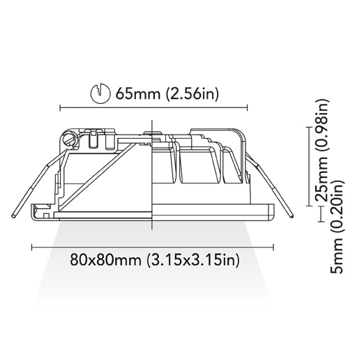 BCM - Charlotte 80 Downlight - 4W, 3000K Warm White, 8-32V, IP66, 323Lm