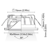 BCM - Daytona 90 Downlight - 4W, 3000K Warm White, 8-32V, IP66, 323lm