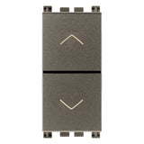 Vimar Arké Two-Button 2-Way Switch, 2P, 10AX 250V, 6 Terminals, Directional Arrows, Central OFF Position
