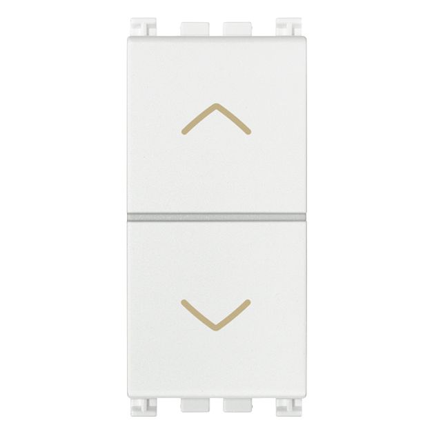 Vimar Arké Two-Button 2-Way Switch, 2P, 10AX 250V, 6 Terminals, Directional Arrows, Central OFF Position