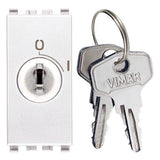 Vimar Eikon Key-Operated Push Button, 2P NO, 16A, 250V, IP40, Key Removable in OFF Position Only