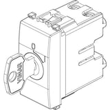 Vimar Eikon Key-Operated Push Button, 2P NO, 16A, 250V, IP40, Key Removable in OFF Position Only