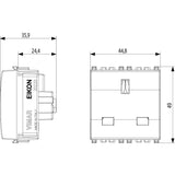 Vimar Eikon English SICURY Socket Outlet, 2P+E, 13A, 250V, 2 Module, IP20