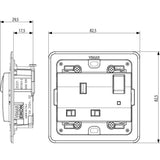 Vimar Eikon SICURY Switched English Standard Socket Outlet, 2P+E, 13A 250V, IP20, 3-Module Mounting Frame, Indicator Unit