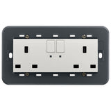 Vimar Eikon Two-Switch British Standard Socket Outlet, 2 x 13A, 250V, 5-Module, IP20