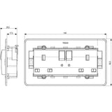 Vimar Eikon Two-Switch British Standard Socket Outlet, 2 x 13A, 250V, 5-Module, IP20