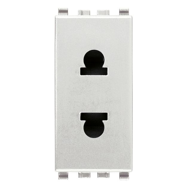 Vimar Eikon USA+EU SICURY Socket Outlet, 2P 16A 250V, Euro-American Standard, IP20