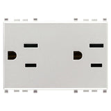 Vimar Eikon Double USA+SASO SICURY Socket Outlet, 2P+E, 15A, 127V, 3 Modules, Flush Mount, IP20