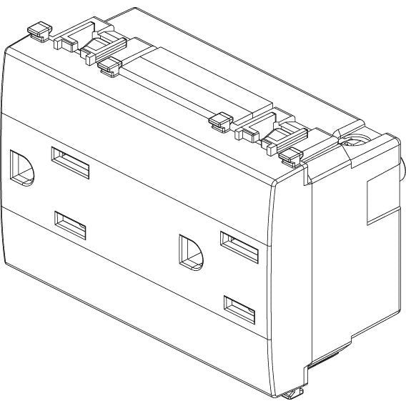 Vimar Eikon Double USA+SASO SICURY Socket Outlet, 2P+E, 15A, 127V, 3 Modules, Flush Mount, IP20