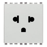 Vimar Eikon USA+EU SICURY Socket Outlet, 2P+E, 16A 250V, 2-Module, Flush Mount, IP20