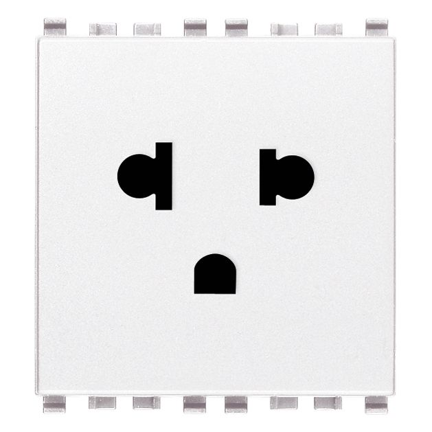 Vimar Eikon USA+EU SICURY Socket Outlet, 2P+E, 16A 250V, 2-Module, Flush Mount, IP20