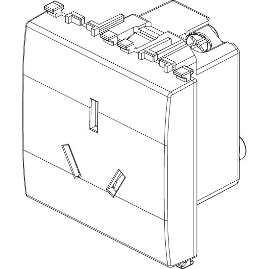 Vimar Eikon Chinese SICURY Socket Outlet, 2P+E 10A 250V, 2-Module