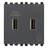 Vimar Eikon 2-Port USB Supply Unit, 5V, 2 Modules, Flush-Mounted