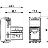 Vimar Eikon RJ12 Phone Jack, 6-Position 6-Conductor, Screw Terminals