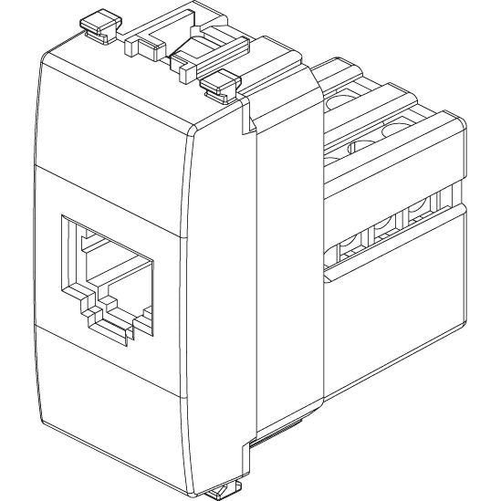 Vimar Eikon RJ12 Phone Jack, 6-Position 6-Conductor, Screw Terminals