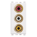 Vimar Eikon 3 RCA Socket Outlet, IP20, Screw Terminals, Flush Mount