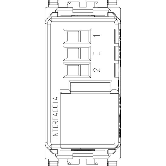 Vimar Eikon 2-Switch Bus System Interface, For Traditional Switches, IP40, Flush Mount, 1M