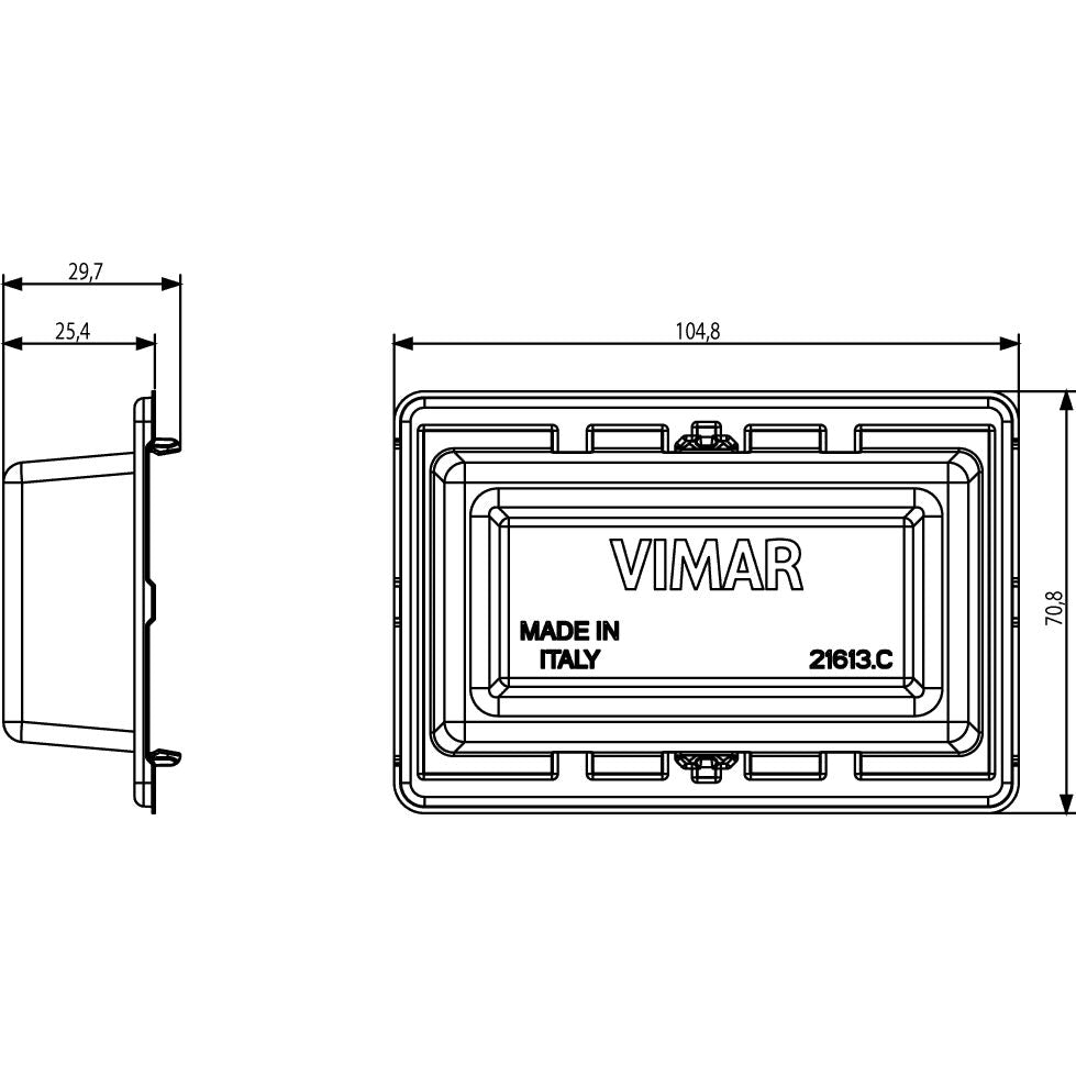 Vimar Eikon Mounting Frame and Protection Cover, 3-Module