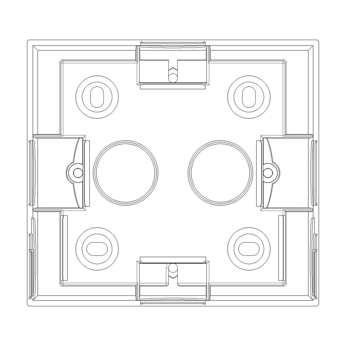 Vimar 09971 Surface Mounting Box, For Idea/Eikon/Plana, 1-2M, 43.5 mm Deep