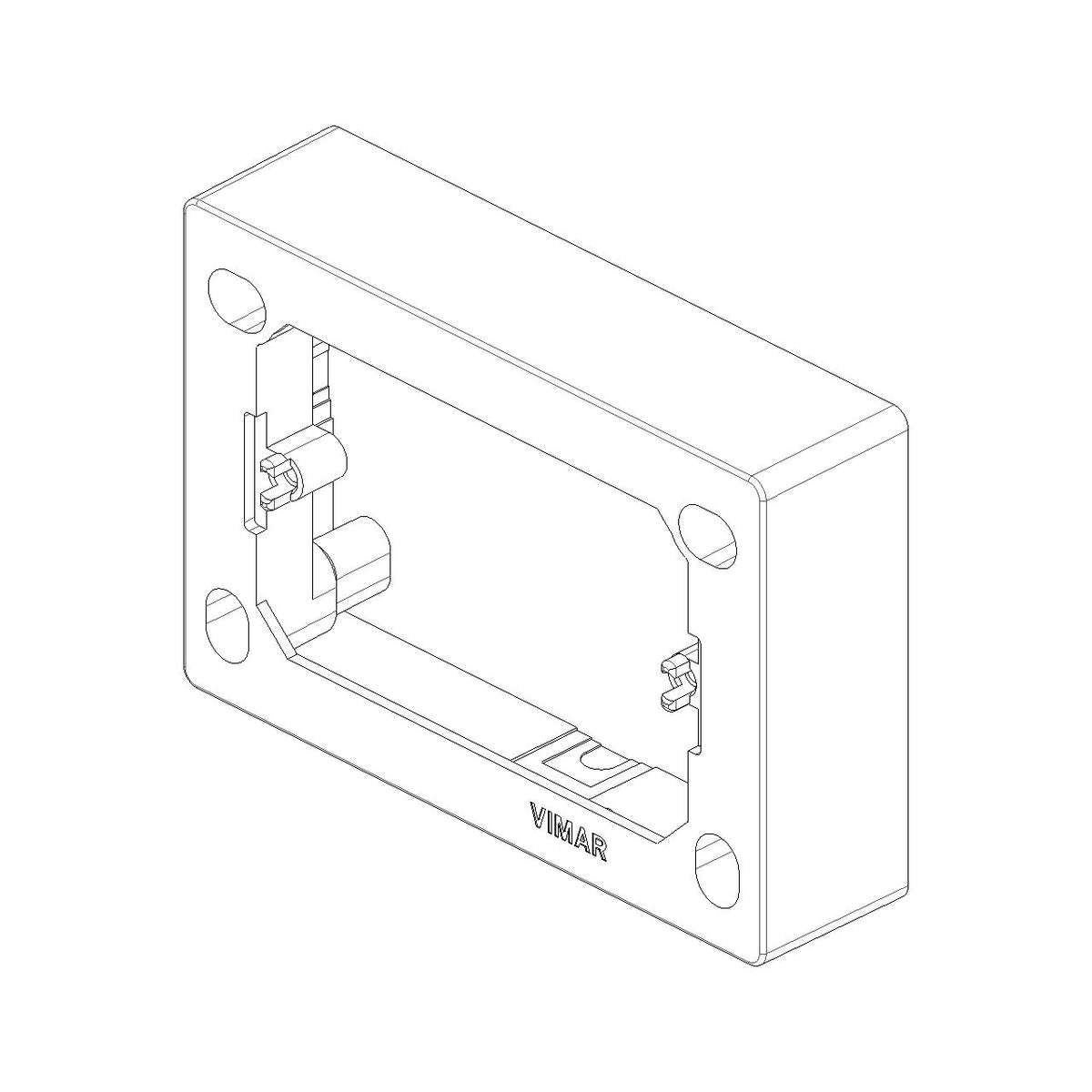 Vimar 3-Module Surface Mounting Box, For Eikon Devices, For Idea Devices, For Plana Devices, 84 x 121.5 x 30 mm, IP20, Halogen-Free Plastic
