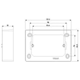 Vimar 3-Module Surface Mounting Box, For Eikon Devices, For Idea Devices, For Plana Devices, 84 x 121.5 x 30 mm, IP20, Halogen-Free Plastic