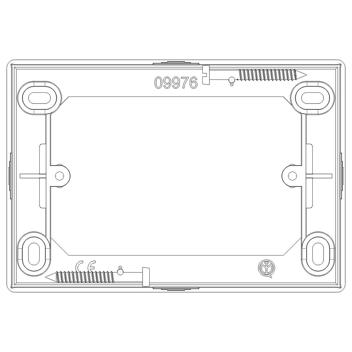Vimar 3-Module Surface Mounting Box, For Eikon Devices, For Idea Devices, For Plana Devices, 84 x 121.5 x 30 mm, IP20, Halogen-Free Plastic