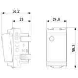 Vimar Idea 2-Way Rocker Switch, 1P 16 AX 250 V, IP40, Luminous