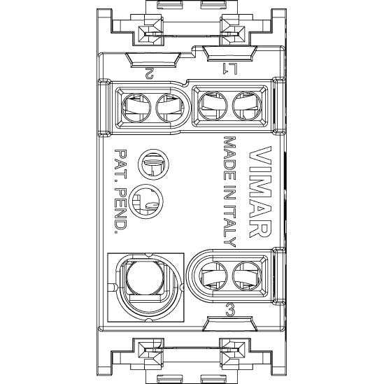 Vimar Idea 2-Way Rocker Switch, 1P 16 AX 250 V, IP40, Luminous