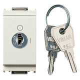 Vimar Idea 1-Way Key Switch, 2P 16AX, 250V, IP40, Key Removable in OFF Position