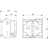 Vimar Idea SICURY 2P+E Universal Socket Outlet, 16A 250V, 2-Module, IP20