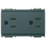 Vimar Idea SICURY Double 2P+E Socket Outlet, American and Saudi Arabian Standards, 15A 127V, 3 Modules, IP20
