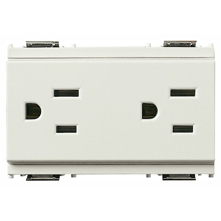 Vimar Idea Double 2P+E USA Socket Outlet, 15A, 127V, IP20, 3-Module