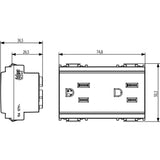 Vimar Idea Double 2P+E USA Socket Outlet, 15A, 127V, IP20, 3-Module