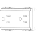Vimar Idea Double 2P+E USA Socket Outlet, 15A, 127V, IP20, 3-Module