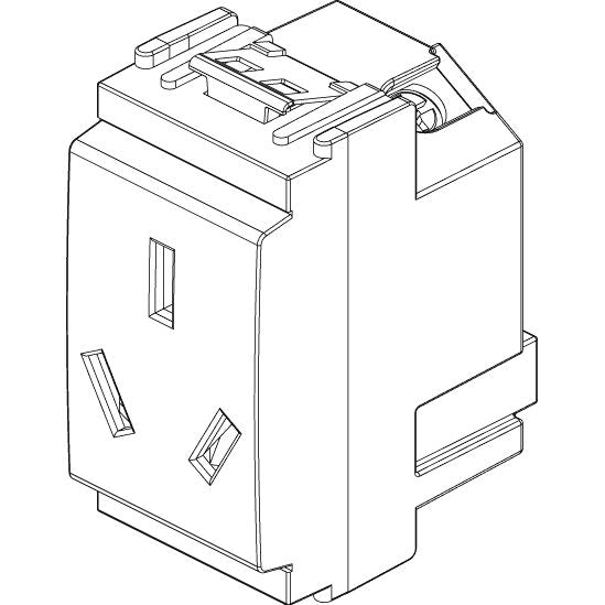 Vimar Idea SICURY Argentinian Socket Outlet, 2P+E, 10A, 250V, IP20