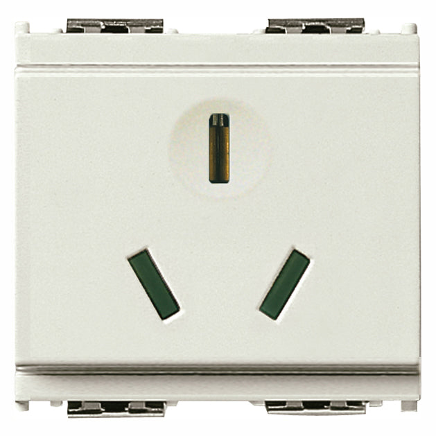 Vimar Idea SICURY Chinese Standard Socket Outlet, 2P+E, 16A 250V, 2 Modules, IP20