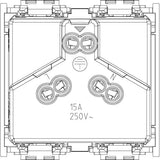Vimar Idea SICURY Australian Socket Outlet, AS/NZS 3112, 2P+E, 15A 250V, 2 Modules, IP20