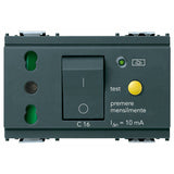 Vimar Idea SICURY Bpresa Socket Outlet, Italian Standard P17/11, 2P+E 16A 250V, C16 RCBO, 10mA, 3 Modules