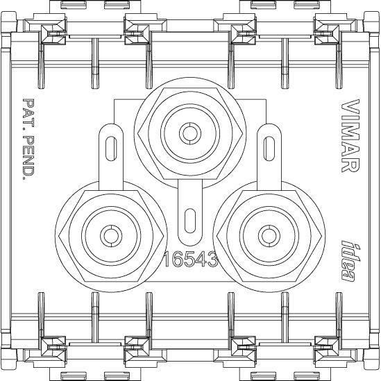 Vimar Idea 16333 3x RCA Socket Outlet, Flush Mount, IP20